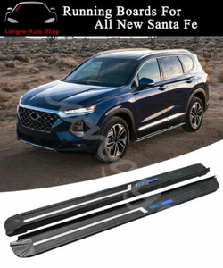 2PCS Running Boards fits for Hyundai Santa Fe 2019-2022 Side Step Nerf Bars - Picture 1 of 5