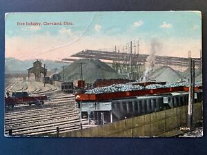 Postcard Cleveland OH - Iron Industry Rail Yards