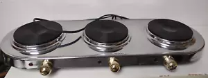 Cuisine MK-367 Command Performance Gold Trim Triple Burner WORKS looks great - Picture 1 of 12