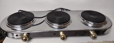 Cuisine MK-367 Command Performance Gold Trim Triple Burner WORKS looks great - Image 1 of 4