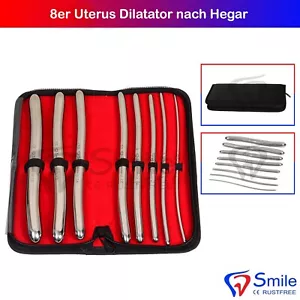 8 Stifte Dilatator Set Uterine Dilator Hegar Gynäkologie Bougie im Etui Vaginal - Bild 1 von 4