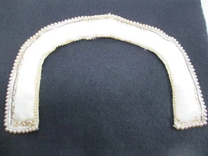 Vintage White Rabbit Fur/Satin and Pearl Beaded Detachable Collar - Picture 1 of 13