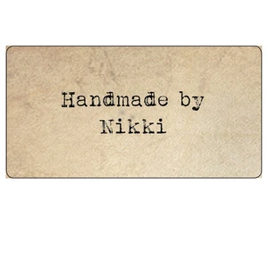 24x Vintage Kraft Handmade Any Text Personalised Stickers Labels 34x63mm 027 - Picture 1 of 3
