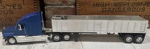 SEMI CAMION DIE CAST MACK con DUMP tRaiLer 1/32 BLU E CROMATO NUOVO RAGGIO - Foto 1 di 11