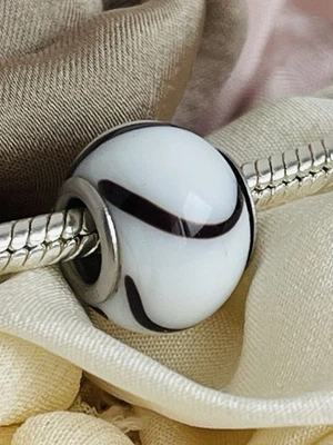 Charm Morellato In Vetro Di Murano Bianco E Viola Linea Drop - Immagine 1 di 4