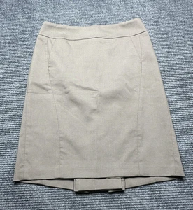 Ann Taylor LOFT Skirt Womens 6 Taupe Pencil Lined Stretch Back Vent Career Work - Picture 1 of 7