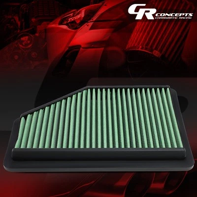 GREEN REUSABLE HIGH FLOW AIR FILTER FOR 2007-2013 HONDA CR-V III/CRIDER/CITY - Imagem 1 de 4