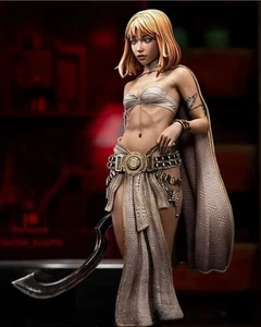 Statuina ragazza guerriera fantasy scala 1/24 modello resina arma scimitarra da collezione - Foto 1 di 5