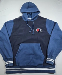Felpa con cappuccio Champion Reverse Weave uomo pullover blu grande - Foto 1 di 9