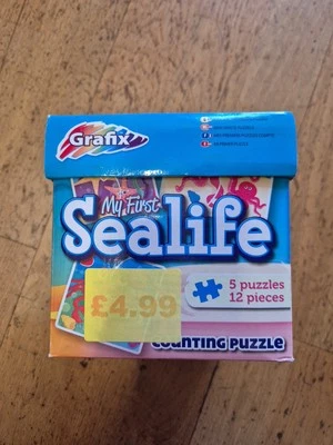 My First Sealife Counting Puzzle 5 puzzles 12 pieces jigsaw jigsaws games game - Image 1 of 4