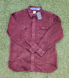 NWT Levis The Worker Mens Medium Relaxed Fit Corduroy LS Button Up Shirt Cotton - Picture 1 of 6