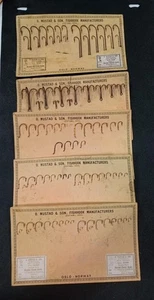 Antique O. Mustad & Son Fish Hook Salesman Sample Cards OSLO Norway Set of 5 - Picture 1 of 15