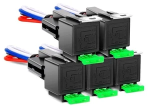 Nilight 50023R 5 Pack 30A Fused Relay Switch Kit 12V 4 Pin SPST Relay Interlocki - Picture 1 of 9