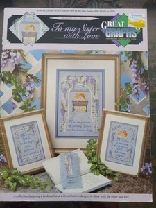 Vintage Cross Stitch Patterns Booklet * Sisters ~ Poems * Pretty - Picture 1 of 4