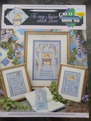 Vintage Cross Stitch Patterns Booklet * Sisters ~ Poems * Pretty - Image 1 of 4