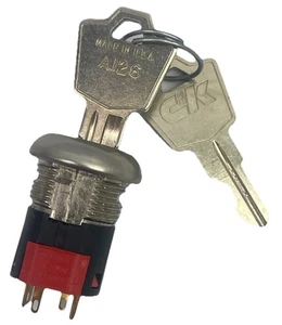 ⭐ C & K A126 Keylock Switch / Tumbler Switch with Key Set of (2) C&K A126 Keys ⭐ - Picture 1 of 6