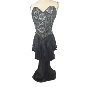 Ballkleid schwarz Größe 5? 34" Unterbrust, 30" Taille Handarbeit wunderschön  - Bild 1 von 15