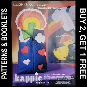 Vintage Kappie Kalico Kit #Q153 "Rainbow Baby Bunting" Pattern UNCUT No Fabric - Picture 1 of 8