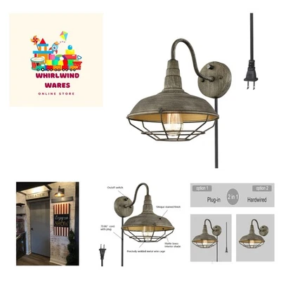 Aplique de Pared con Cable Enchufable e Interruptor de Encendido Apagado, Luz de Pared Retro Cuello de Ganso Fi... Foto 1 de 4