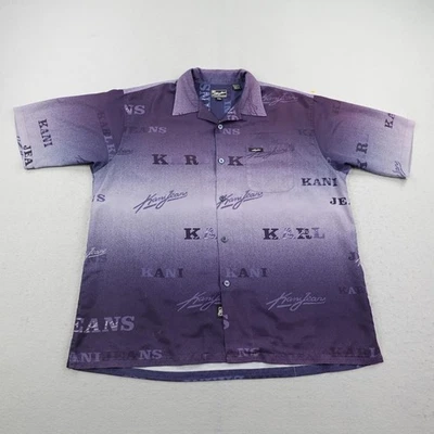 Винтажные мужские джинсы Karl Kani 2XL синий омбр AOP с принтом на пуговицах хип-хоп - Изображение 1 из 4