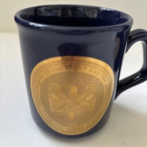 Army Air Force National Guard Navy Ceramic Mug Gold Seal Set Of 2 - Picture 1 of 7