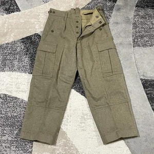 Vintage Bundeswehr Cargo Hose Herren 30x26 grün Wolle kaltes Wetter Militär schwer - Bild 1 von 17