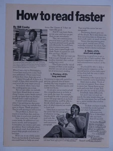 1979 Bill Cosby How To Read Faster Original Print 2 Page Ad - Bild 1 von 4
