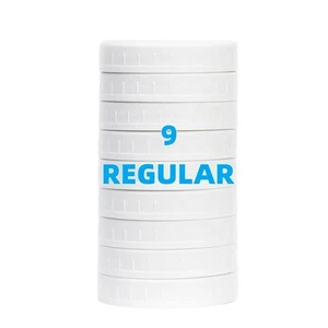 9 Pack White Regular Mouth Mason Jar Lids with Silicone Rings, Plastic Mason ... - Picture 1 of 6