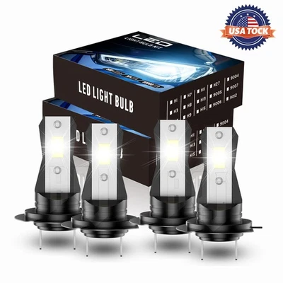 For Saab 9-5 1999-2009 4X H7+H7 LED Headlight High Low Bulb Kit 10000K - Image 1 of 4