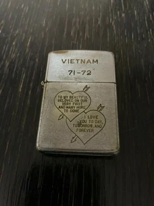 Zippo Vietnam War Heart Message Mark 71-72 Peace Collectible Used Vintage Rare - Picture 1 of 11