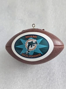 Miami Dolphins plastic  football ornament  free set of ornament hooks - Picture 1 of 2