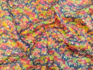 Pure Silk Fabric By The Yard Dress Making Cloth Collage Vintage Material PSF1792 - Picture 1 of 5