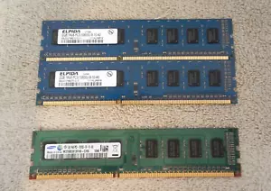Lot 3 = 4GB (2x2GB) ELPIDA + 1GB SAMSUNG PC3-10600 DDR3-1066 1Rx8 Desktop Memory - Picture 1 of 1