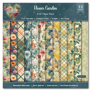 Paquete de papel para álbum de recortes de jardín de flores Wizardi. 12 Hojas de 15,2x15,2cm Heavywei... - Imagen 1 de 4