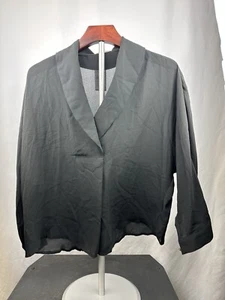 NWT Böhme Women’s Black 3/4 Foldover V-Neck Blouse Size Medium  - Picture 1 of 5