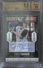 2014 Elite Extra Edition Prospects Signatures Status Emerald #13 Trea Turner 9.5
