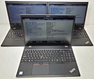 Lot of 3 Lenovo ThinkPad T580 Core i7-8550U 1.80GHz 8GB DDR4 RAM 15.6" Laptops