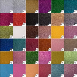 Fine Sparkling Glitter Fabric in A4 & A5 Sheets 50 Colours Hair Bows Crafts - Picture 1 of 43