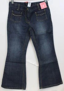 2008/9 Gymboree Daisy Days Denim Jeans sz 8 Flared Rhinestones Pockets NEW - Picture 1 of 5