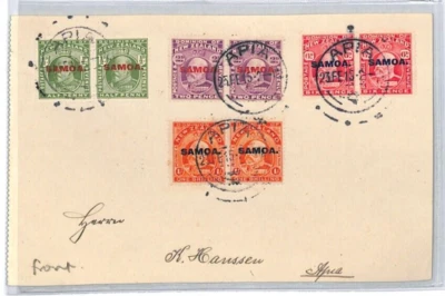 SAMOA Overprint NZ KEVII Pairs 1915 Scarce 1s Cat £50x4=£200 {samwells}XC115 - Image 1 of 4