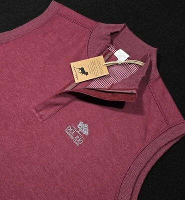 Horned Legend Quarter Zip Vest Mens Sz L DEL RIO COUNTRY CLUB Logo - Image 1 of 4