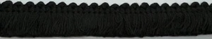 1" Black Brush Fringe Fabric Trim 12 Yards Upholstery Trimming - Picture 1 of 1