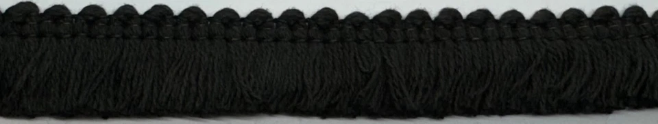 1" Black Brush Fringe Fabric Trim 12 Yards Upholstery Trimming - Image 1 of 1