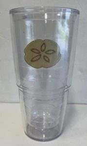 24 Unzen Tervis Becher klar mit besticktem Sand Dollar Strand Design ohne Deckel - Bild 1 von 5