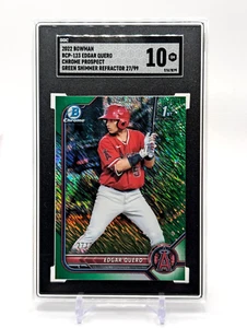 Edgar Quero 2022 Bowman Chrome 1st GREEN SHIMMER REFRACTOR #'D /99 SGC 10 GEM MT - Picture 1 of 6