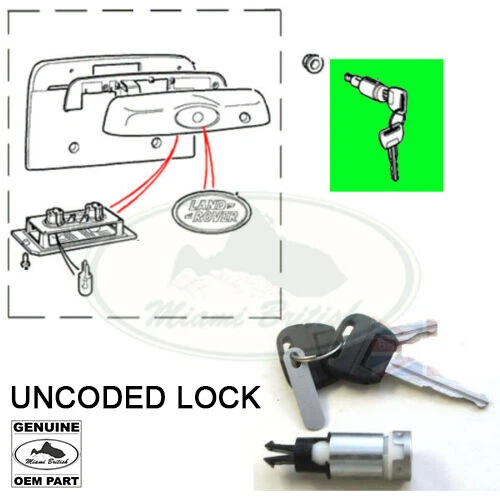 LAND ROVER PUERTA TRASERA BARRIL Y LLAVE FREELANDER SIN CODIFICAR CWC102370 OEM Foto 1 de 1