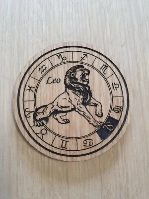 Posavasos de madera signo del zodiaco - Leo ♌ - regalo corte láser Foto 1 de 3