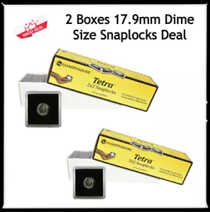 50 2x2 Tetra Snaplocks Coin Holders For 17.9mm Dimes & $2.50 Gold 2 Boxes of 25 - Picture 1 of 3