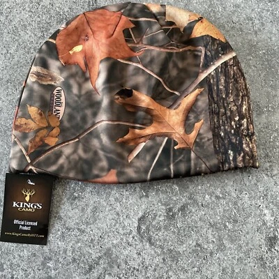 Men's Kings Camo Reversible Poly Beanie Woodland Shadow Pattern - Image 1 of 4