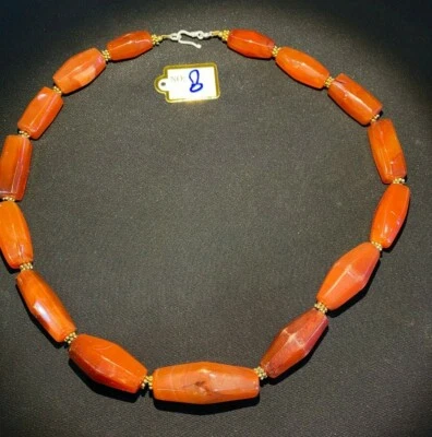 Dzi Vintage Antique Himalayan Carnelian Old beads Mala Jewelry Necklace - Image 1 of 4
